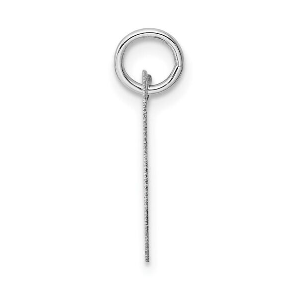 14k White Gold, Ella Collection Medium Fancy Script Initial V Pendant - Picture 2 of 5